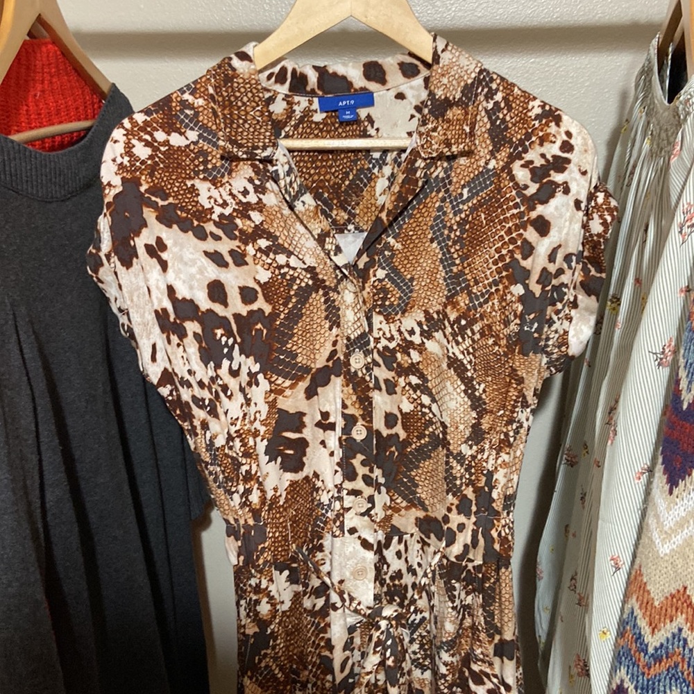 16. Apt 9 Python Print Utility Jumpsuit- Ptp: 20”… - image 3